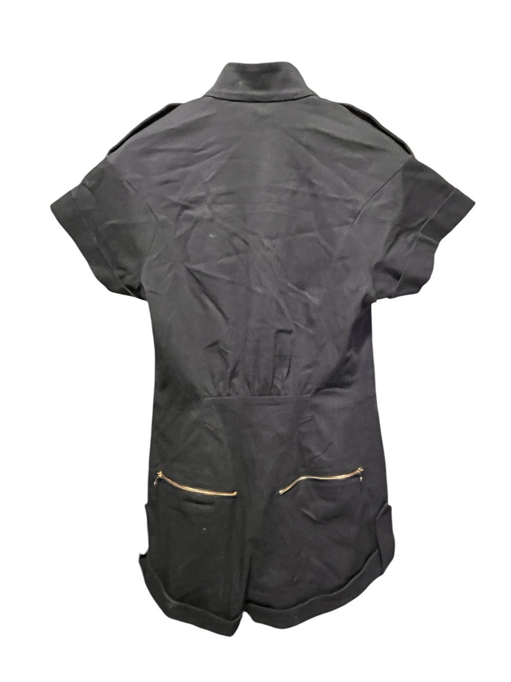 Esther Perbandt Marfa Overalls Black Zip-Front Short Sleeve Romper 36 - Picture 9 of 16